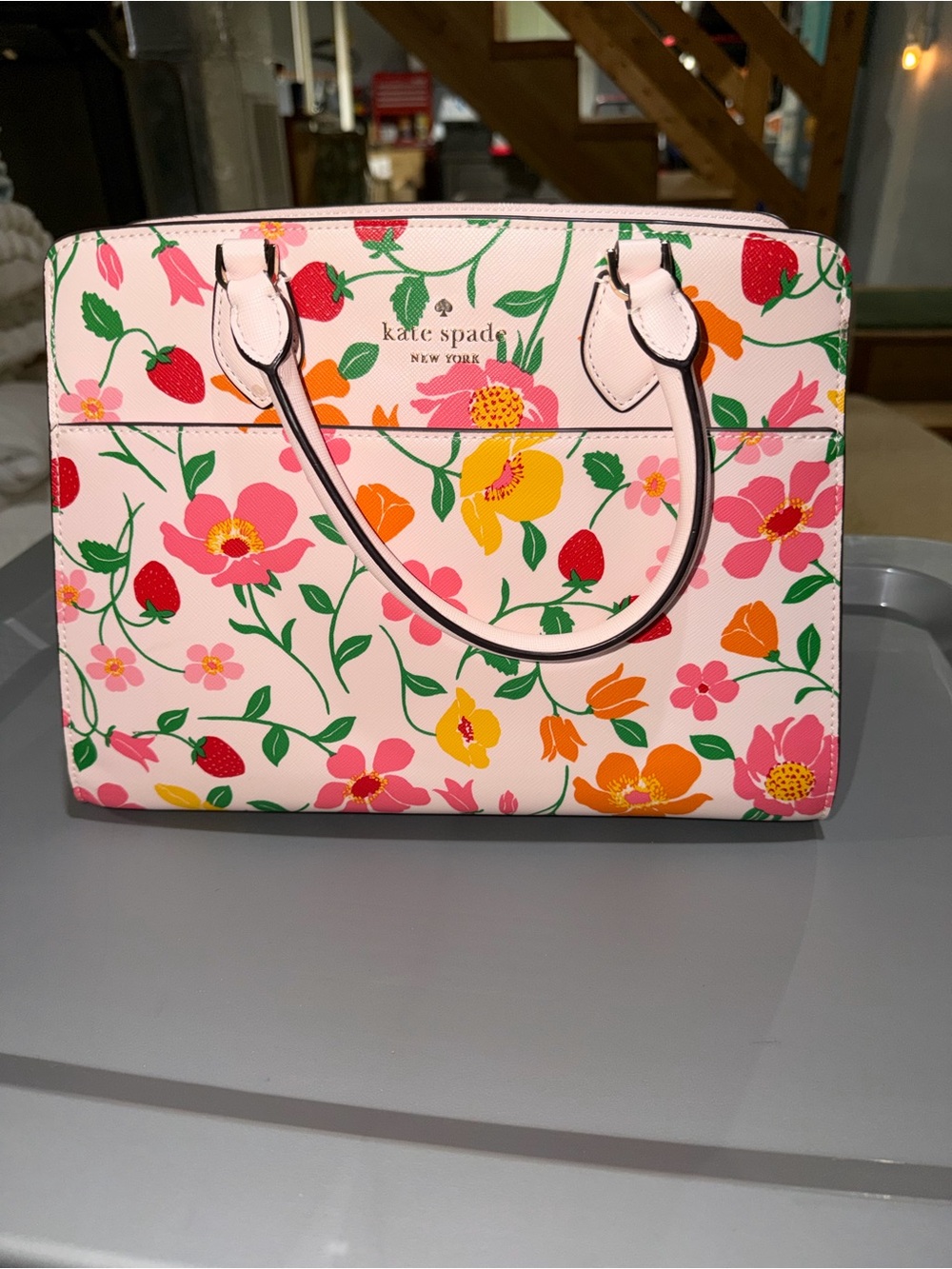 kate spade Pink Floral & Strawberry Tote